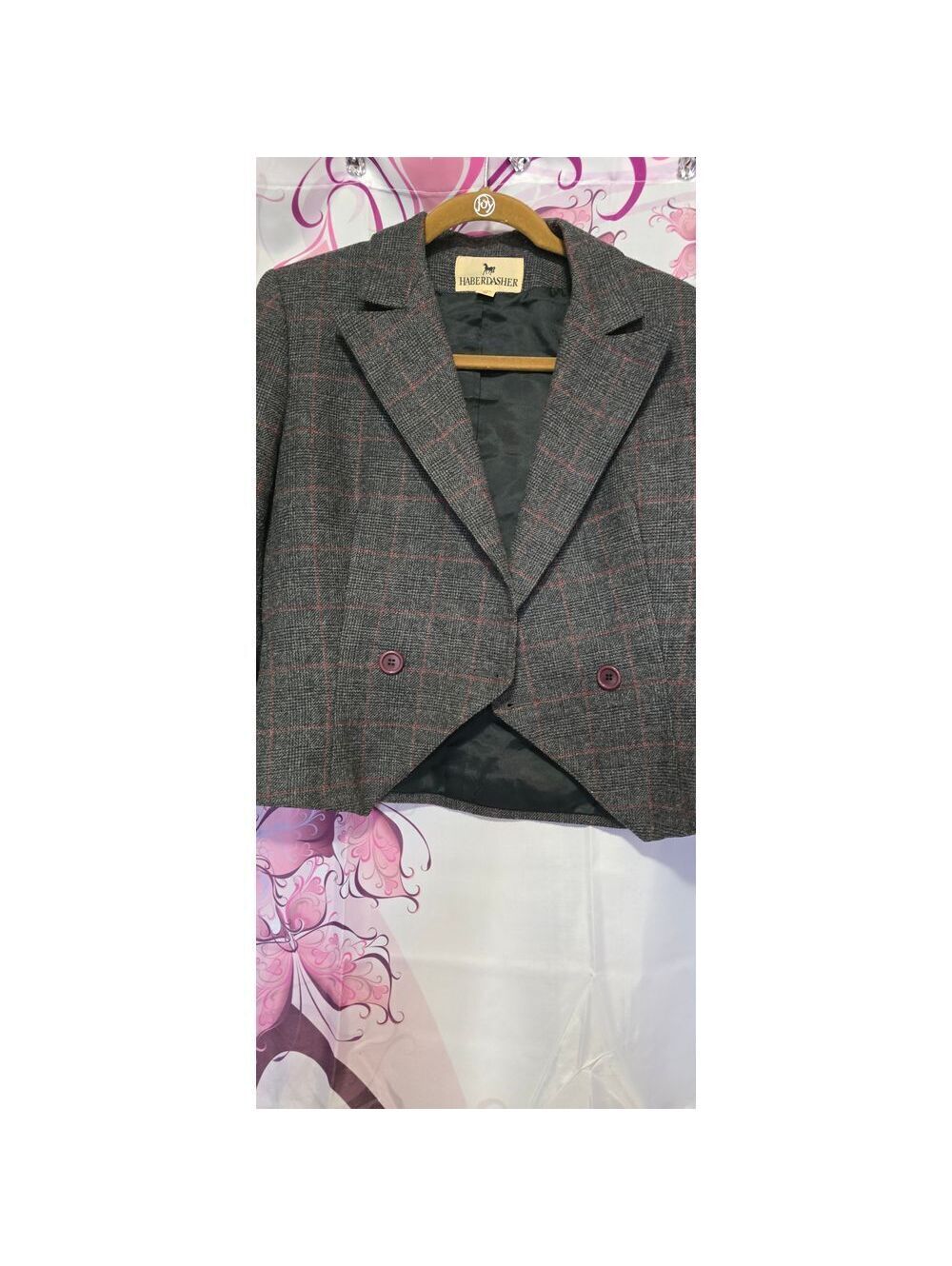 Vintage Haberdasher Size 10 Gray Suit 35% Wool Blazer and Skirt Classic